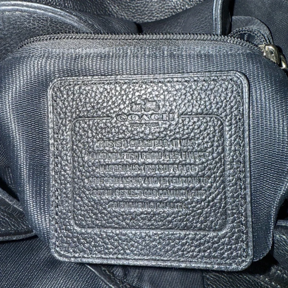 Coach Kristin Black Pebbled Leather Zip Hobo Bag - Gold Hardwared - Style 33547